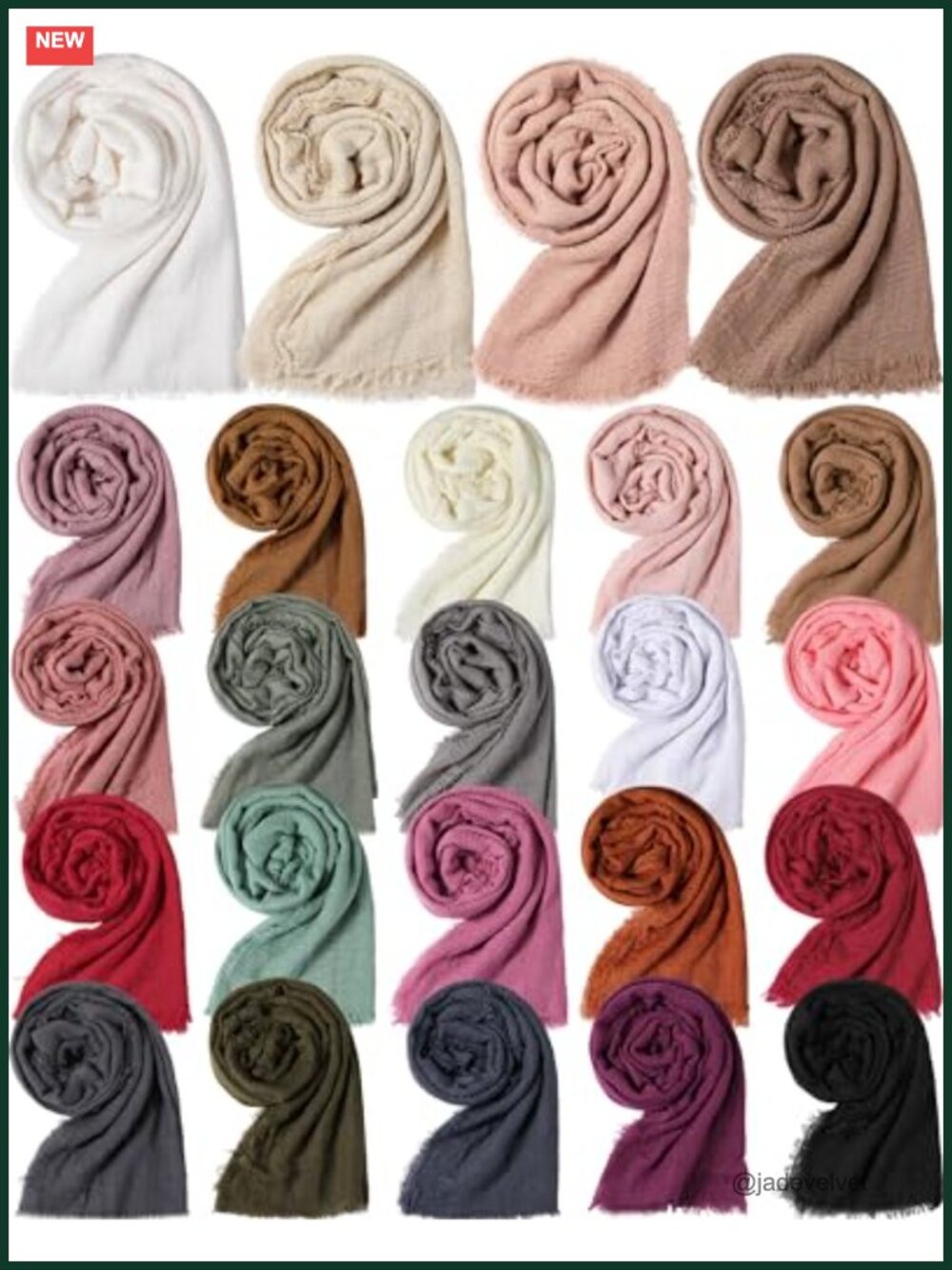 24 Pcs Cotton Blend Hijab Scarf Wrap Shawl Lightweight Long Bulk